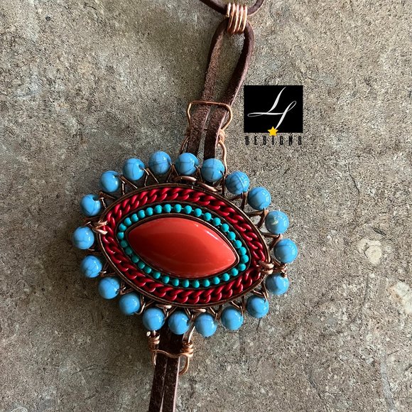 lf Designs: SOUTHWESTERN COPPERTONE 28" Boho Necklace - Picture 5 of 7